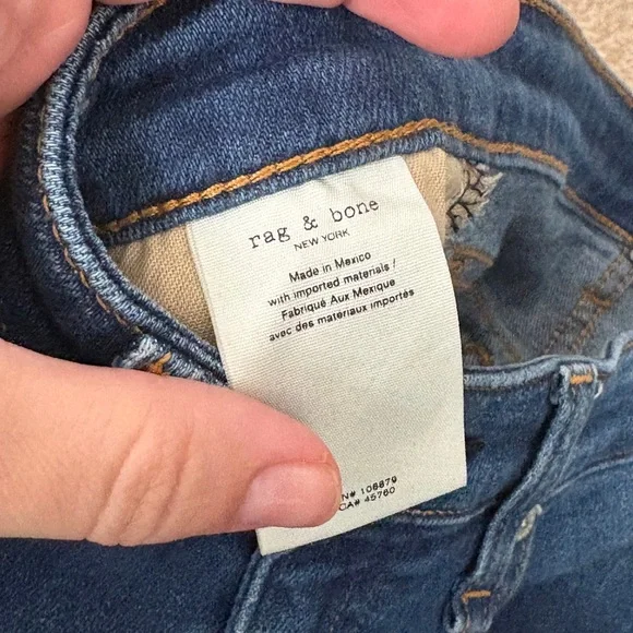 Rag & Bone Nina High Rise Ankle Flare Crossfield Jeans Distressed Hem - Picture 7 of 11